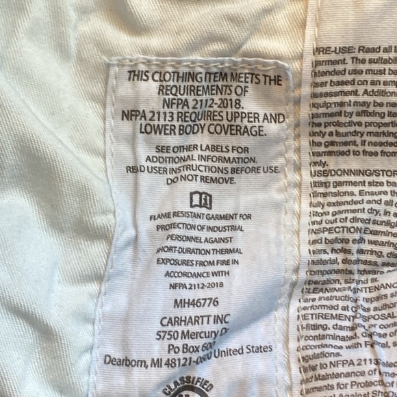 Carhartt work jeans FR NFPA 2112/CAT 2 Size: 40x32, Used - Picture 12 of 12
